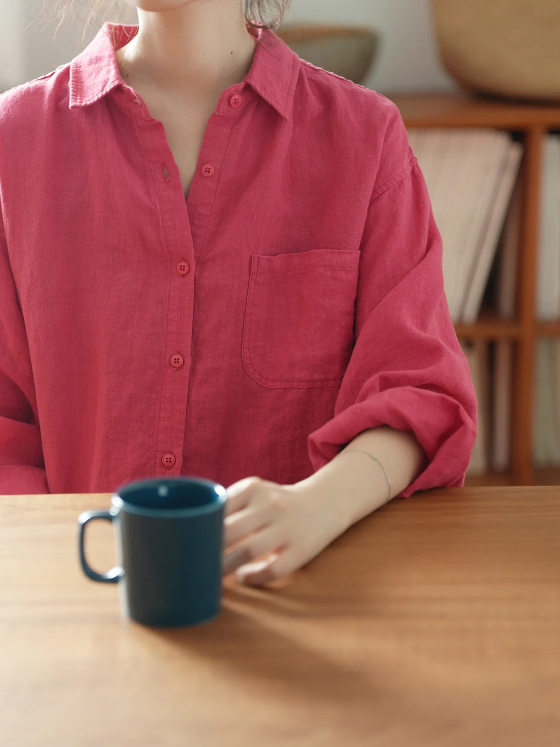 

Pure Linen Loose Collar irt Breathable Comfortable Women's Long Sve irt Annie's Secret Garden Collection Commute Sle