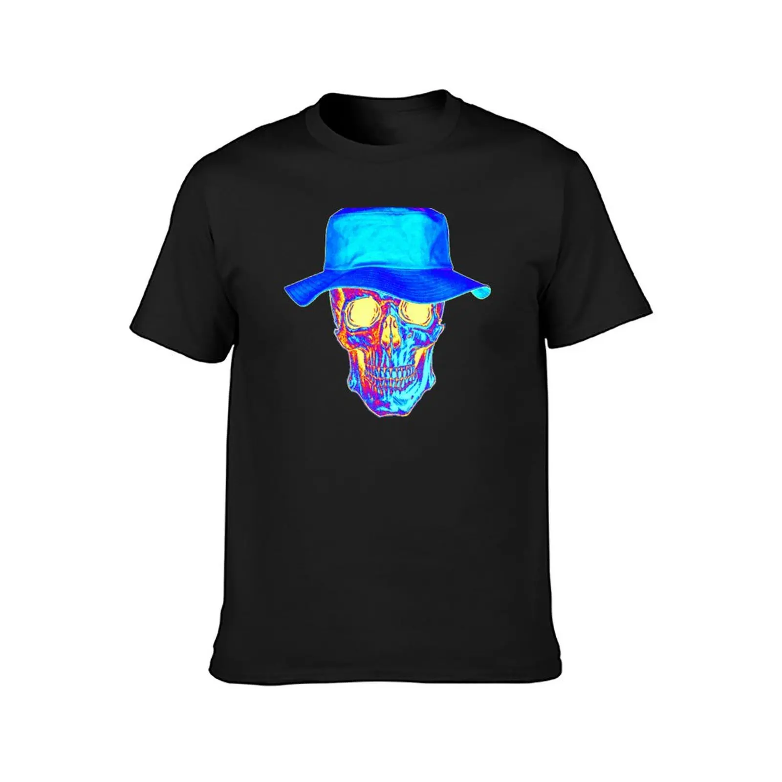 Blue Combustion Skull T-Shirt oversized shirts graphic tees slim fit t shirts for men