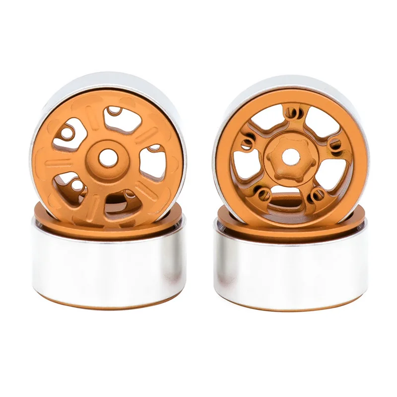 A72Z 4PCS 1.0In Metal Wheel Rims For 1/24 1/18 RC Crawler Car Axial SCX24 AX24 FCX24 Enduro24 TRX4M