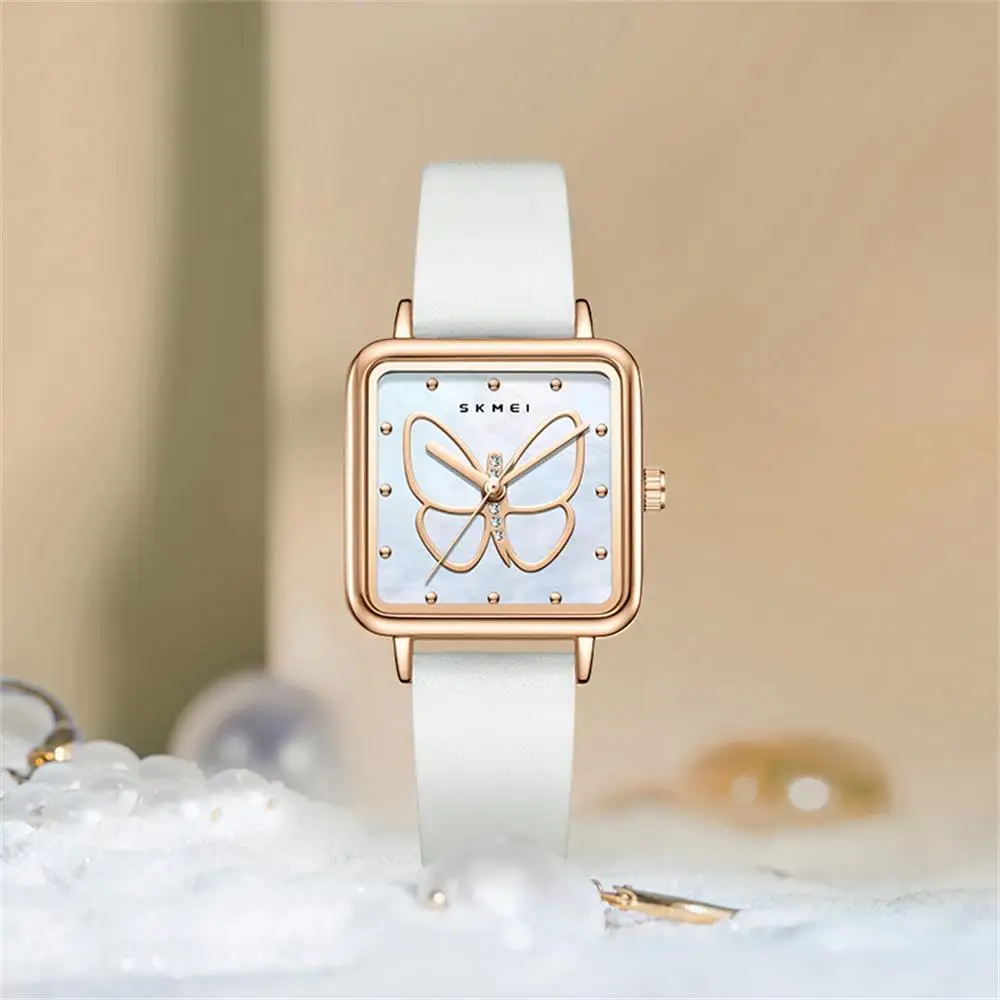 

SKMEI Romantic Style Butterfly Quartz Movement Watches Ladies Small Square Wristwatches Fashion Elegance Waterproof Girls Watch