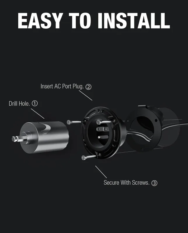 ملحقات مدخل الطاقة RV Shore المقاومة للماء شديدة التحمل 20 أمبير 125 فولت، محول T-Blade 5 في 1 مع سلك تمديد 16 بوصة للخارجية #6