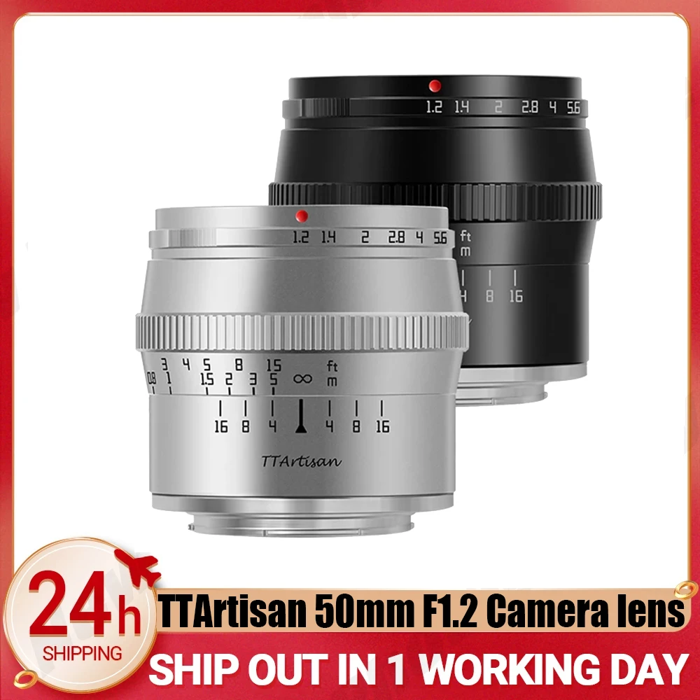 

TTArtisan 50mm F1.2 Large Aperture Portrait Camera Lens for Sony E Mount FUJIfilm X Canon M Nikon Z Panasonic Olympus M43 Lens