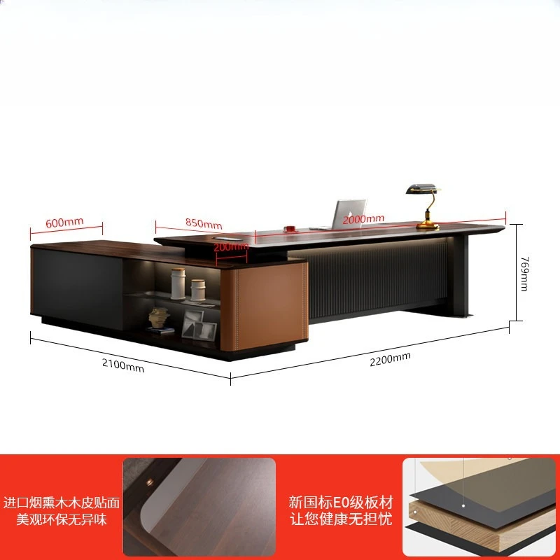

Desk Modern High-end Chairperson President Leadership Office Desk and Chair Combination