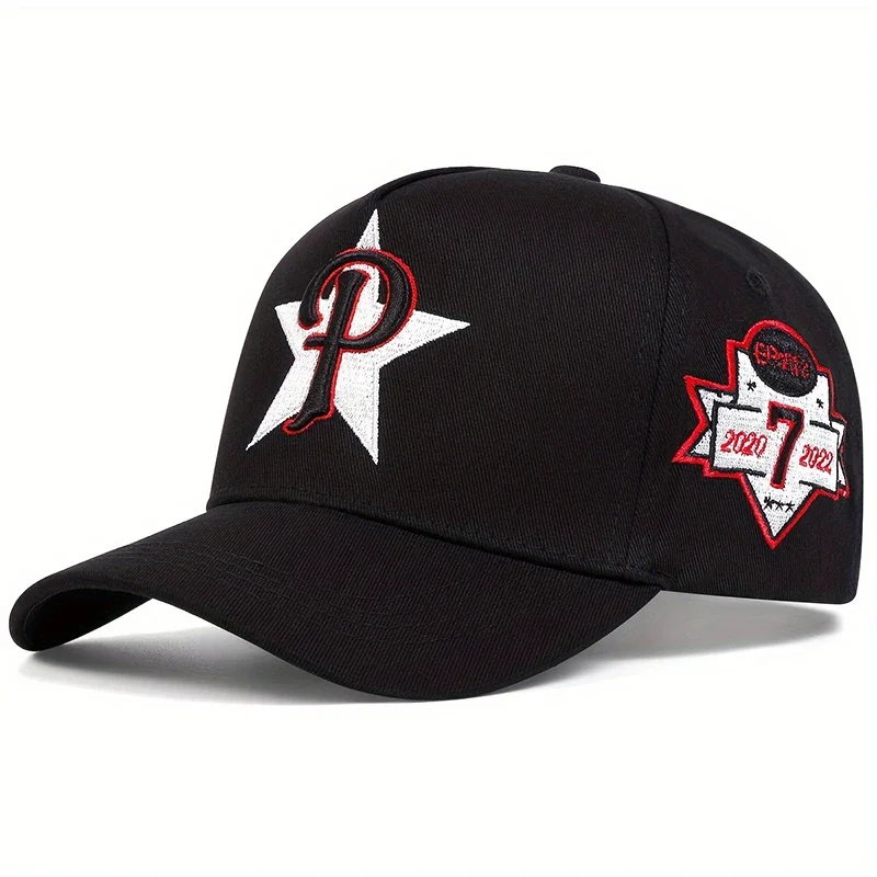P Letter Pentagram Side 7 Embroidery Baseball Cap Hip Hop Snapback Hat Unisex Trucker Caps Men Women Outdoor Sun Hats Gorras - view 3