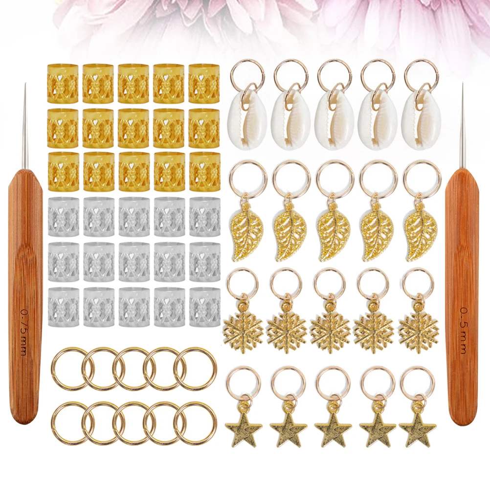 

82pcs + Metal Cuffs Dreadlocks Rings Tube For Women Girls Assorted Color Creative Delicate Hair Headdress Braid Chunk