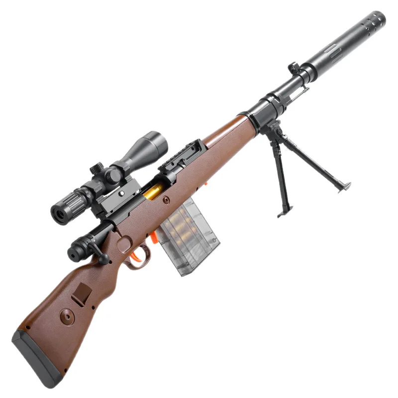 98k AWM Shell Eject Scharfschützengewehr EVA Soft Bullet Spielzeugpistole mit 15X Spiegel Airsoft Gun Modell CS Shooting Spiel für Jungen Geschenk