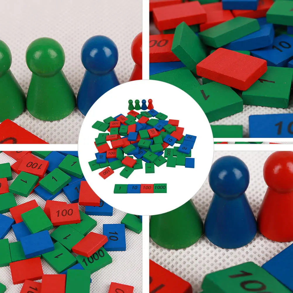 مجموعة واحدة من الوسائل التعليمية الخشبية للرياضيات أداة تعليمية متينة للأطفال هدية ألعاب أطفال محمولة خفيفة الوزن للفتيات #1