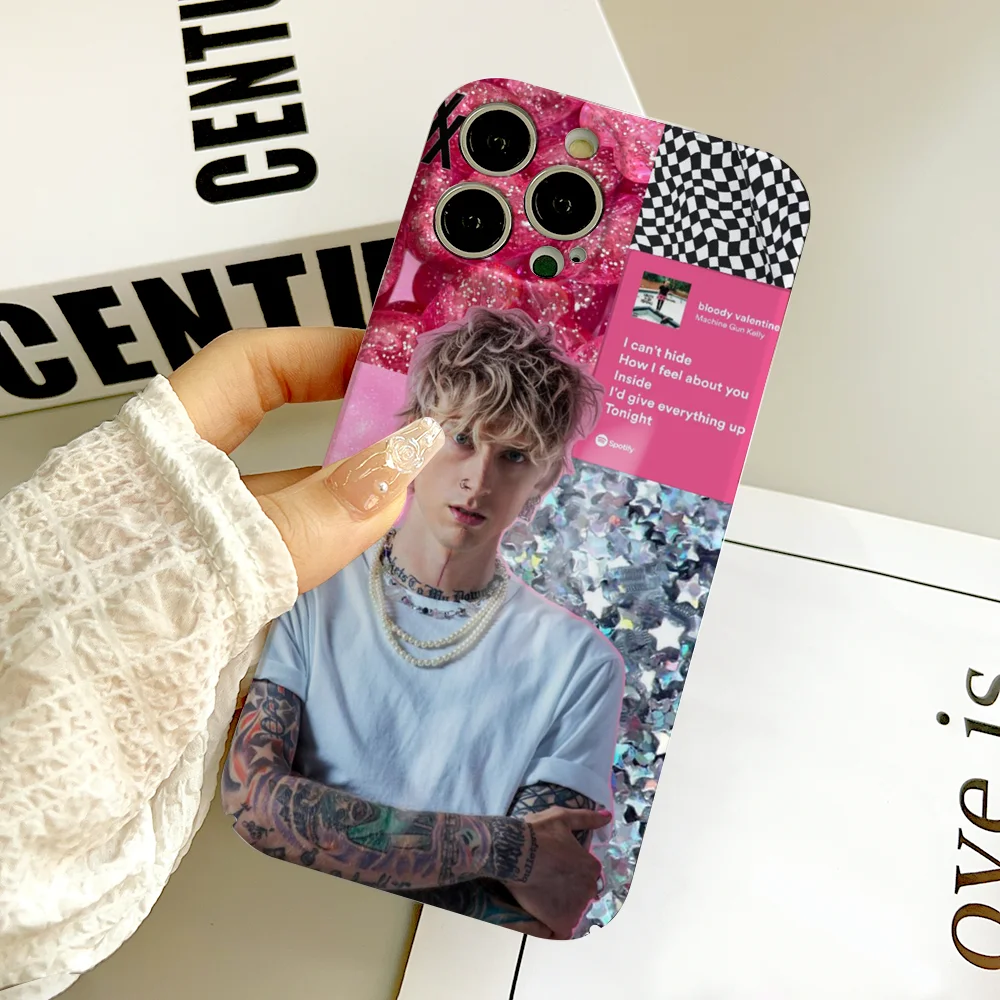 MGK M-Machine Gun Kelly جراب هاتف FUNDA آيفون 16 15 14 13 12 11 Plus Pro Max ثقب دقيق صغير مطابقة فيلم يغطي
