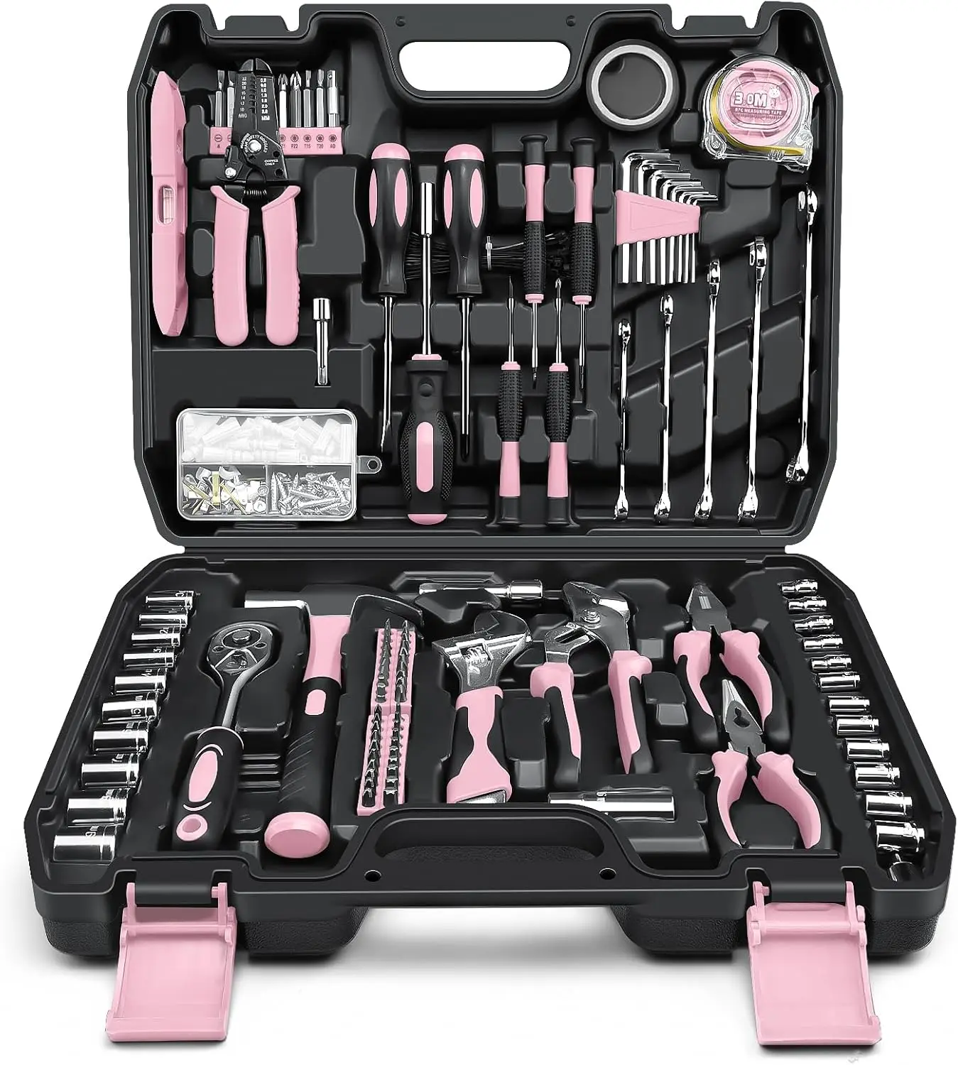 

Home Tool Kit 281-PCs General Basic Home Auto Repair Tool Kits Complete Portable Hand Tool Sets for Women Tool Box Set with Sock