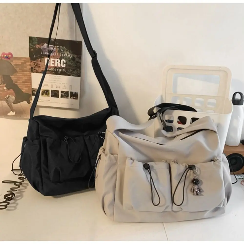 Nylon Work Style Crossbody Bag Fashion Solid Color Literary Youth Shoulder Bag Single Shoulder Bag Casual Student Messenger Bag