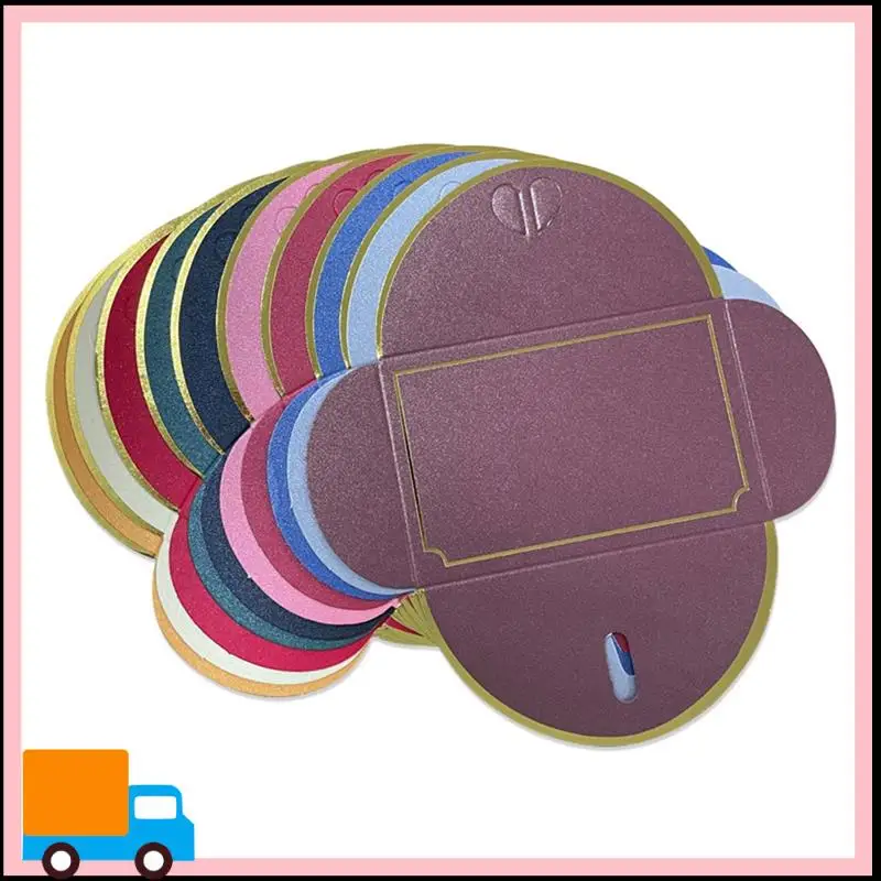 50Pcs Gift Card Envelopes With Love Buckle Business High-End Envelope For Note Cards, Wedding Wine Red