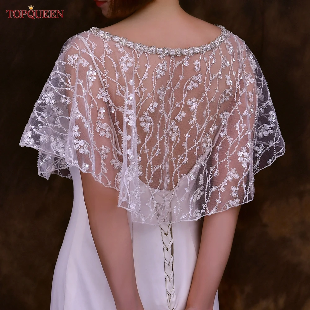 

TOPQUEEN SG36 Heavy Handmade Beaded Dress Shawl Jewelry Foreign Trade Wedding Banquet Occasion Shoulder Decoration