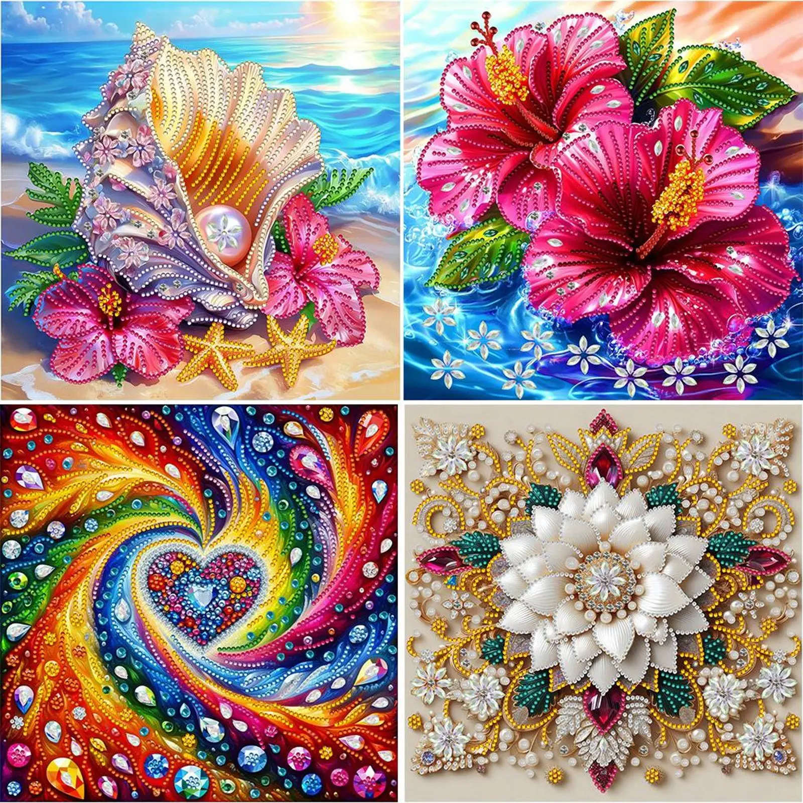 

5D DIY Partial Special Shaped Drill Diamond Painting Kit Flower Decoration