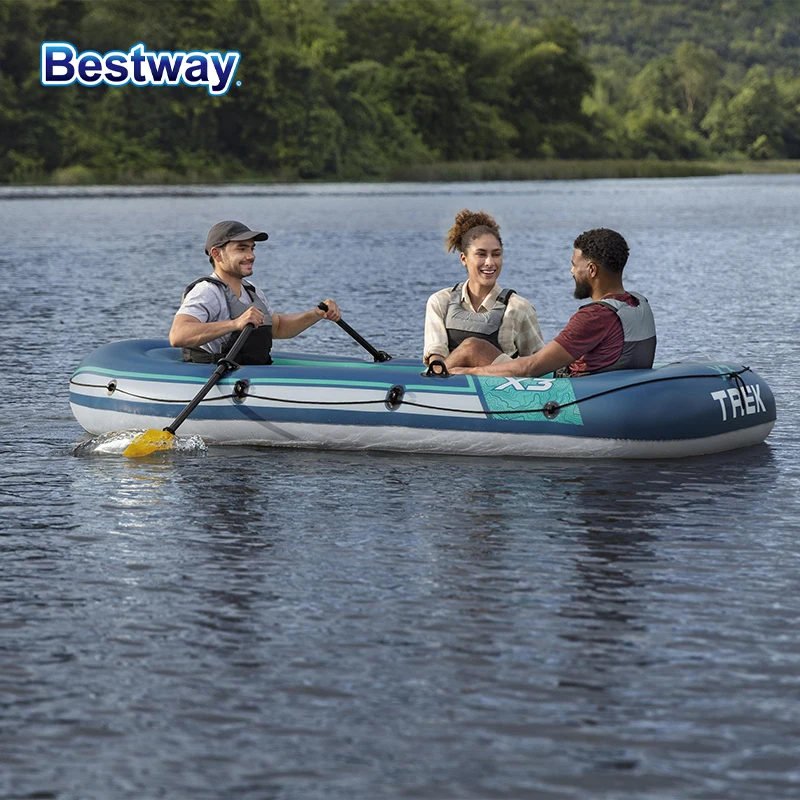 Bestway 61153/61154 2-3 Person Inflatable Kayak - Durable PVC Material, Large Adventure Boat, Kit Forma