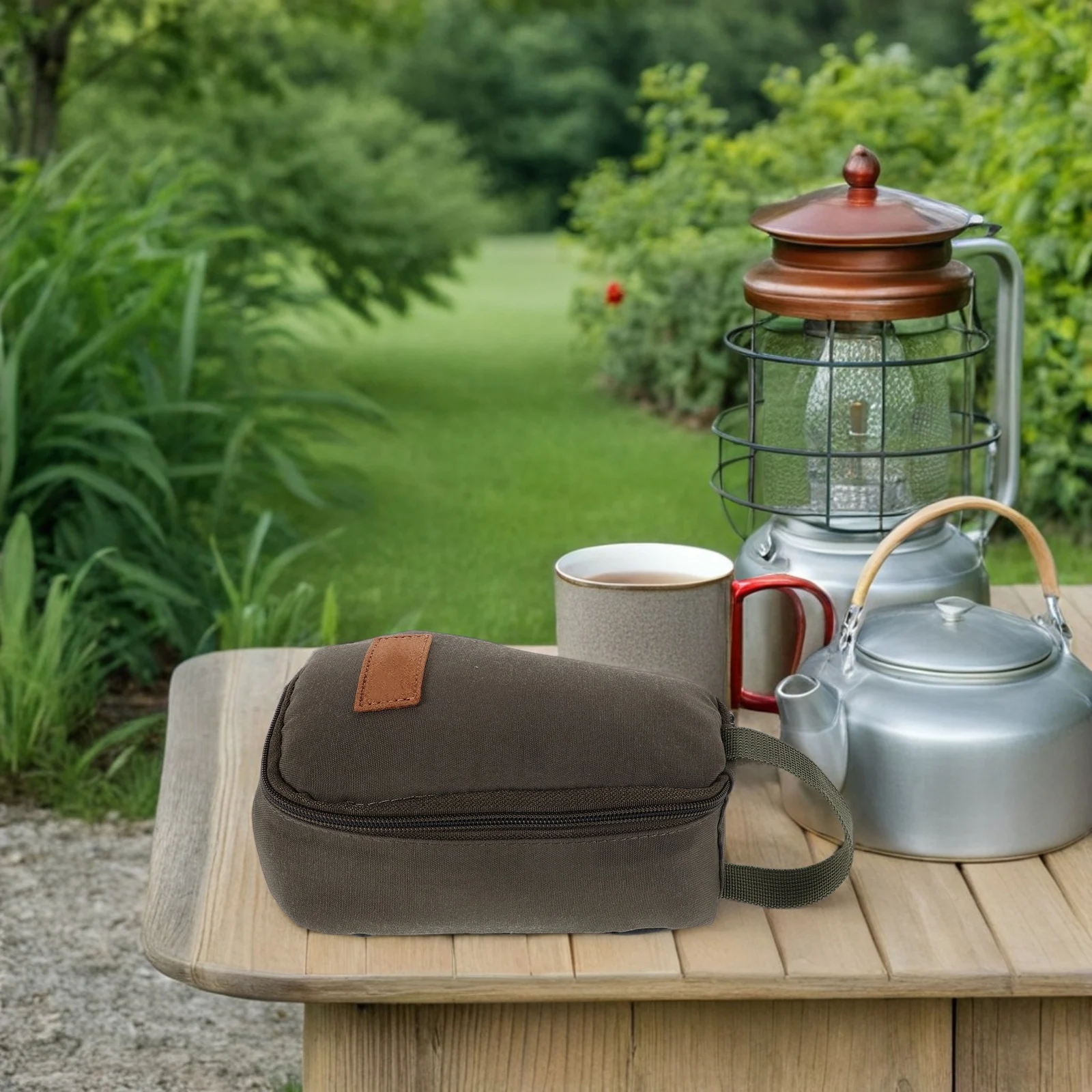 

1PC Outdoor Camping Bag Olive Green Oxford Cloth Cutlery Travel Multifunctional Durable Portable Storage Bags For Camping Picnic