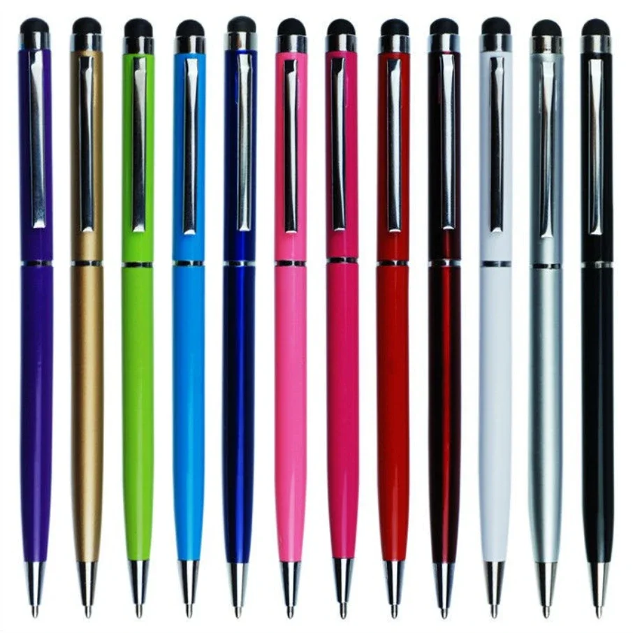 

300pcs/lot High Quality 2 in 1 Stylus Touch Pen Colorful Crystal Capacitive Point Pen for iPad IPhone HTC Samsung