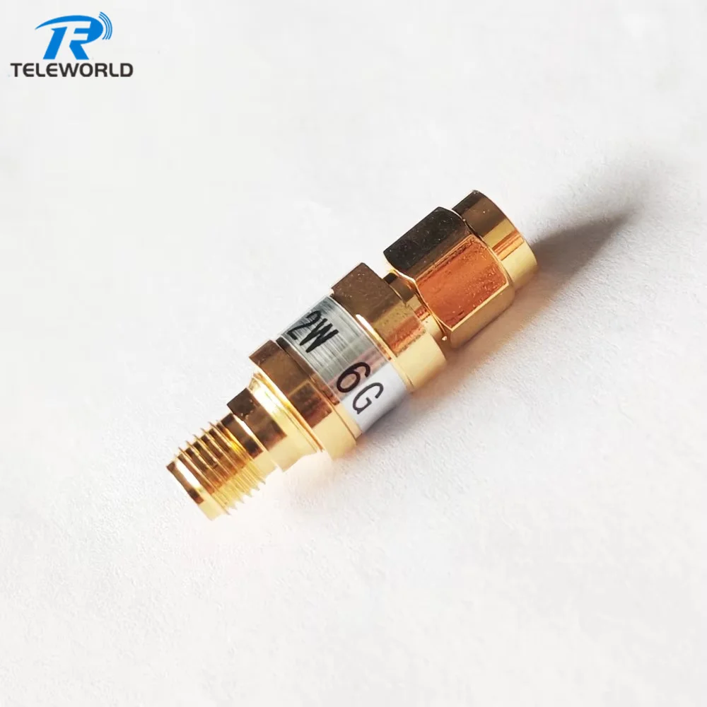 6G 8G 18G gold 2W SMA Fixed Attenuator 6GHz 8GHz 18GHz 1dB 2dB 3dB 4dB 5dB 6dB 7dB 8dB 9dB 10dB 15dB 20dB 30dB