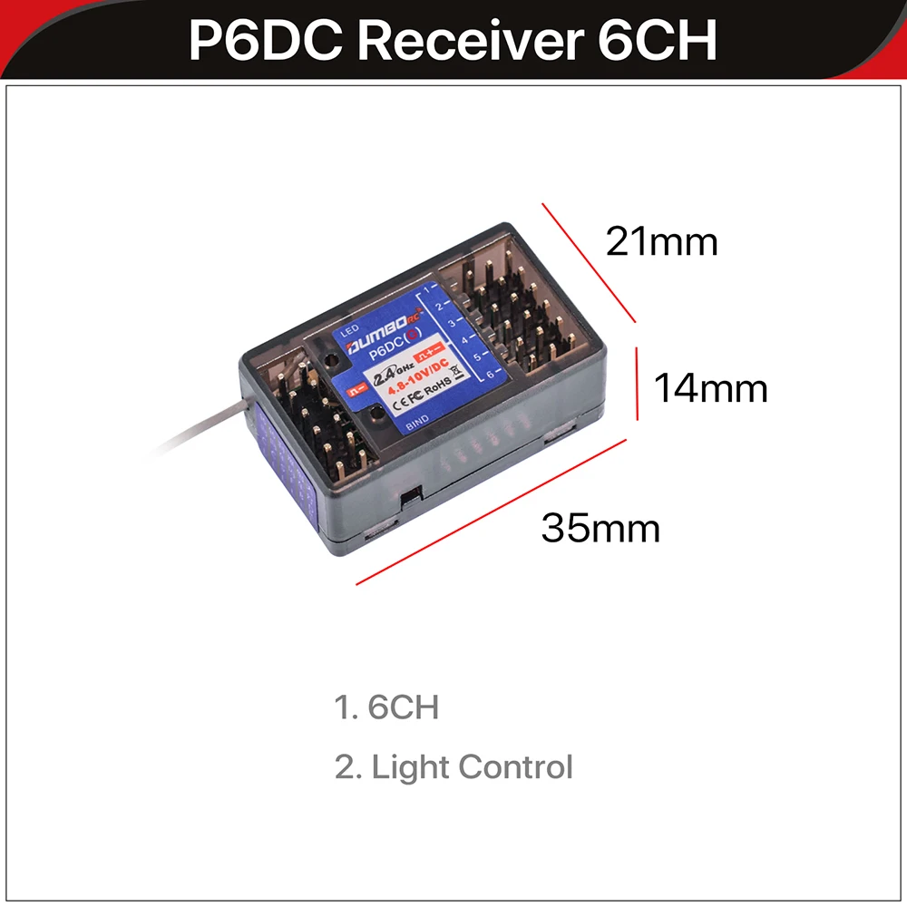DUMBORC DDF-350 transmetteur avec récepteur 2.4G 10CH télécommande Radio numérique pour voiture RC bateau réservoir LCD système FHSS