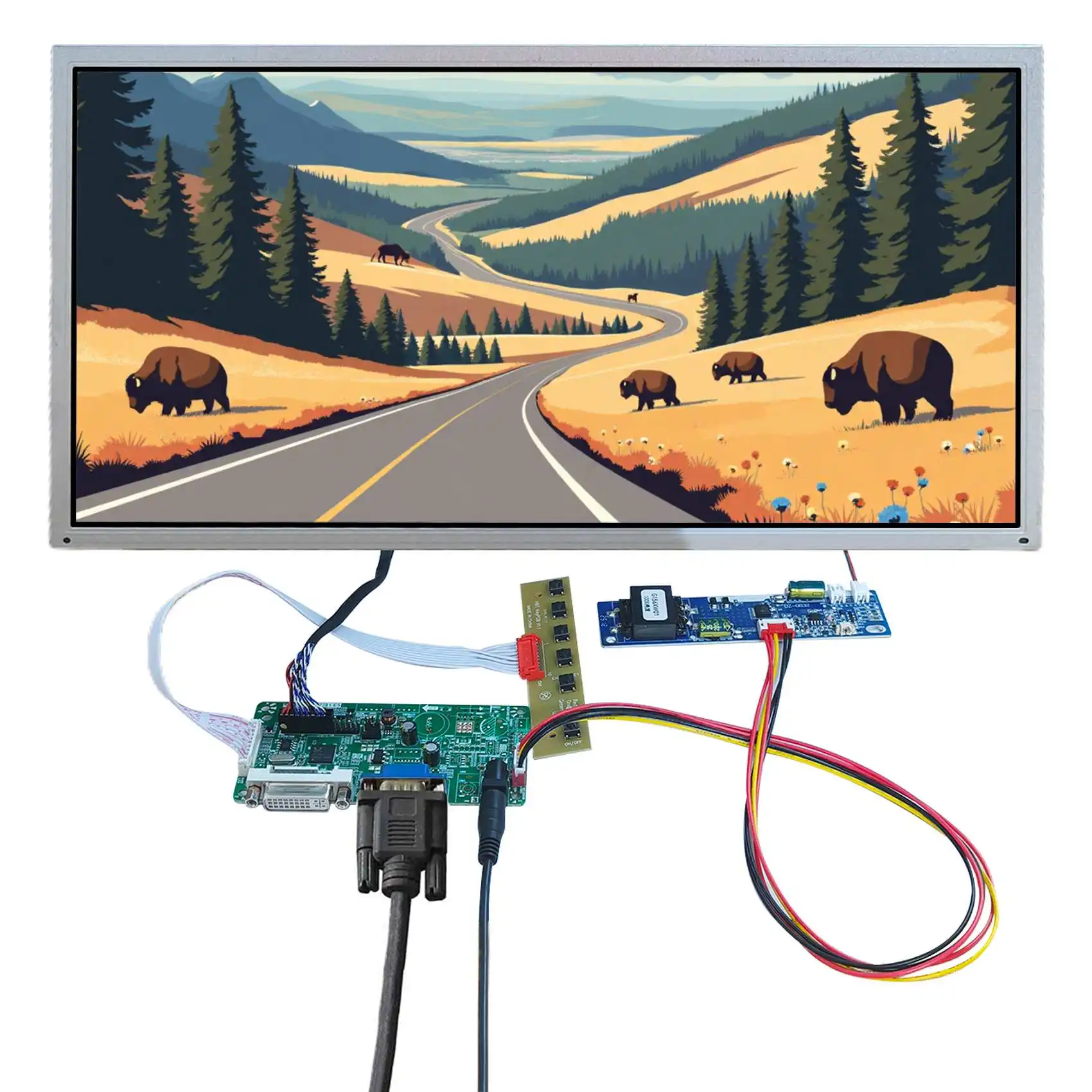 高輝度液晶画面 15.6 インチ G156XW01-1000 1366x768 画面 LCD ドライバーボード付き