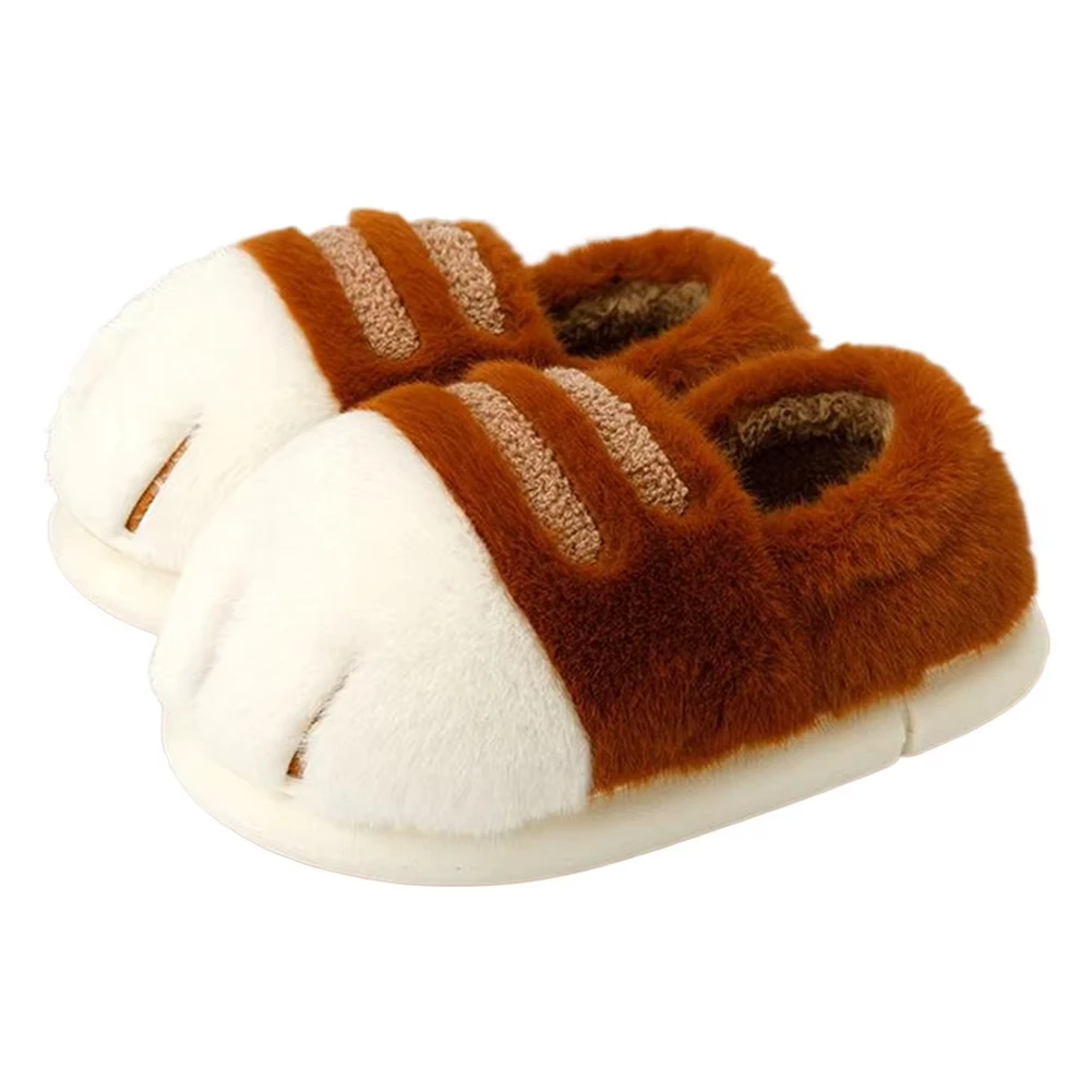New Adorable Kitty Claw Slippers Women's Home Shoes Non Slip Furry Mules Female Fashion Warm Fluffy Slides Outdoor Cat Slippers image 6