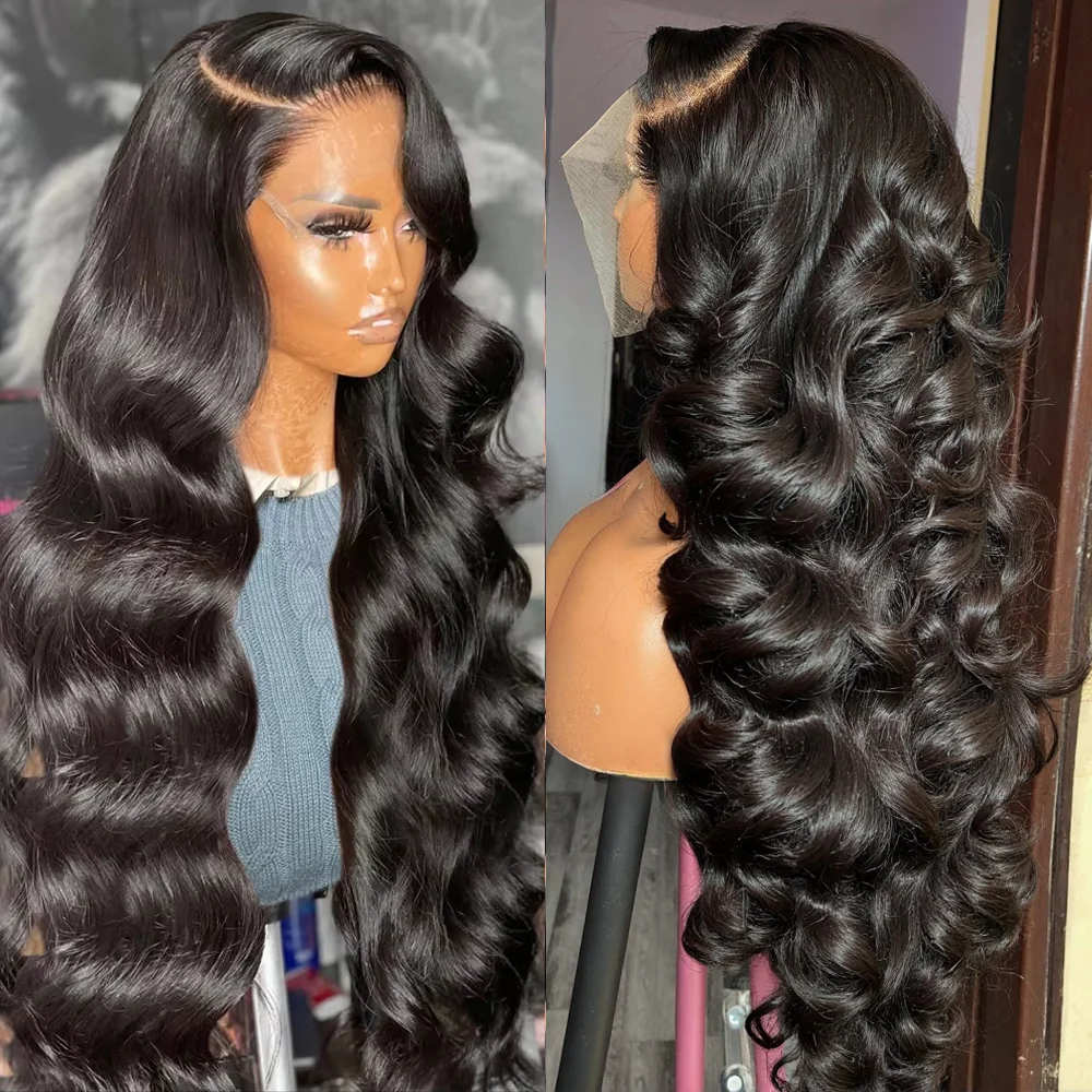 

5x5 Body Wave Human Hair 13X6 Hd Lace Frontal Wig Natural Black Color Brazilian Deep Wave Human Hair Wig Curly Wig