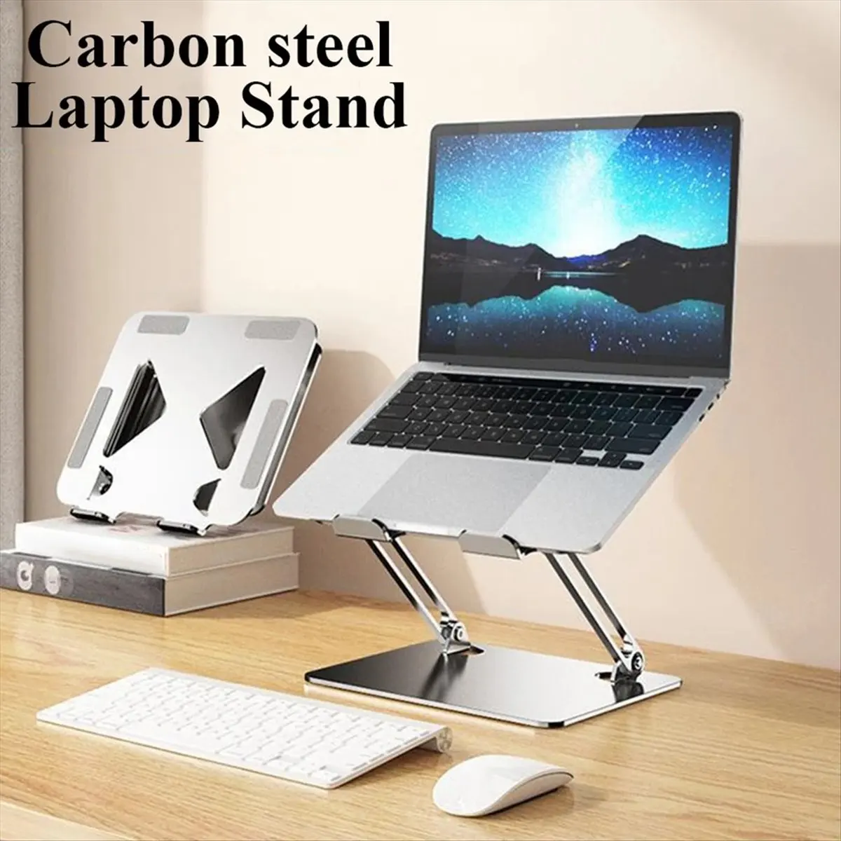 

Подставка для ноутбука из легированной стали, складная увеличивающая подставка для планшета для портативного устройства ниже 17,3 дюйма, черная