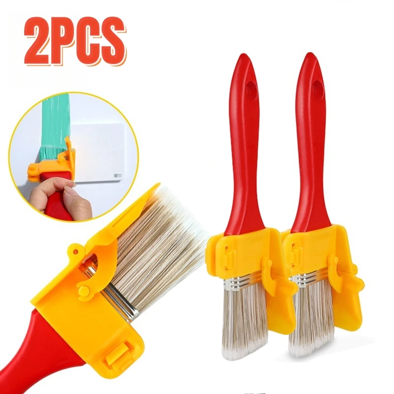 2PCS Edging Color Separation Paint Brush, Portable And Durable Lightweight Cleaning Brush Painting Brush With Wooden Handle Tool