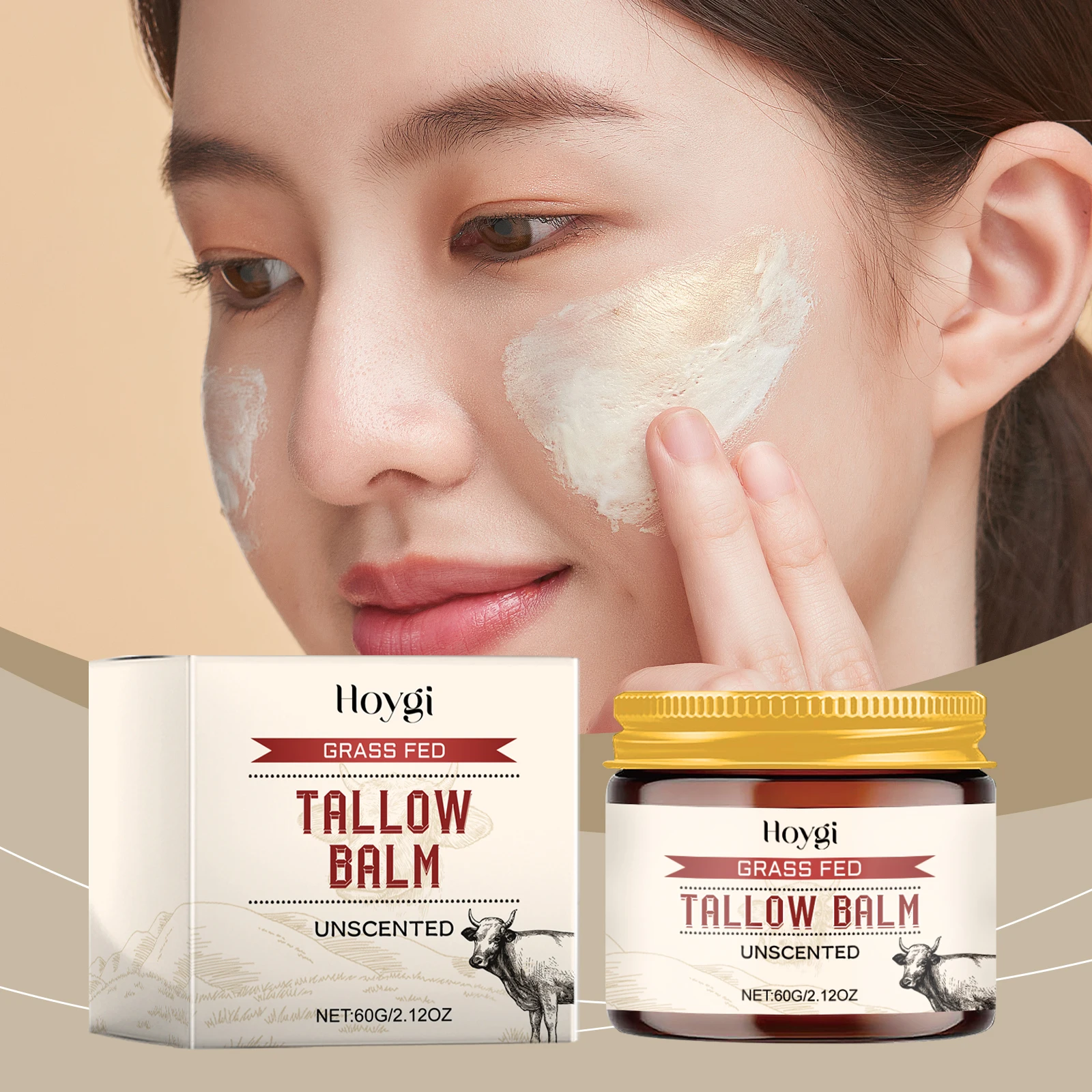 

Tallow Balm Moisturizing Cream Hydrating Smooth and Supple Skin - Boost Elasticity Soothe Skin Irritation Nourishing Moisturizer