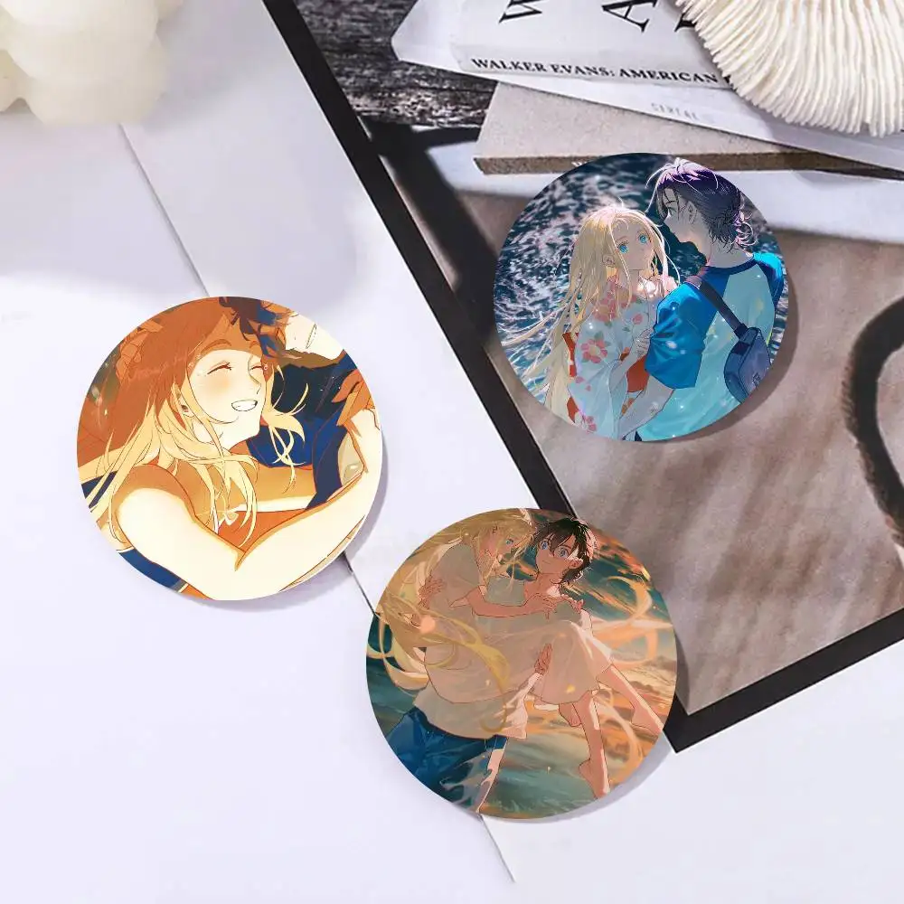 Broches de esmalte redondos estilo dibujos animados de Summer Time Rendering para decoración de mochilas y accesorios