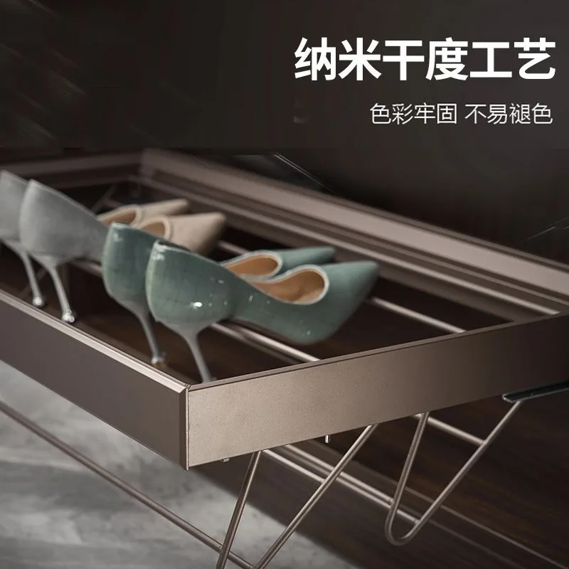 Wardrobe push-pull jewelry box pants rack, multi-functional treasure box draw household storage leather shoe rack