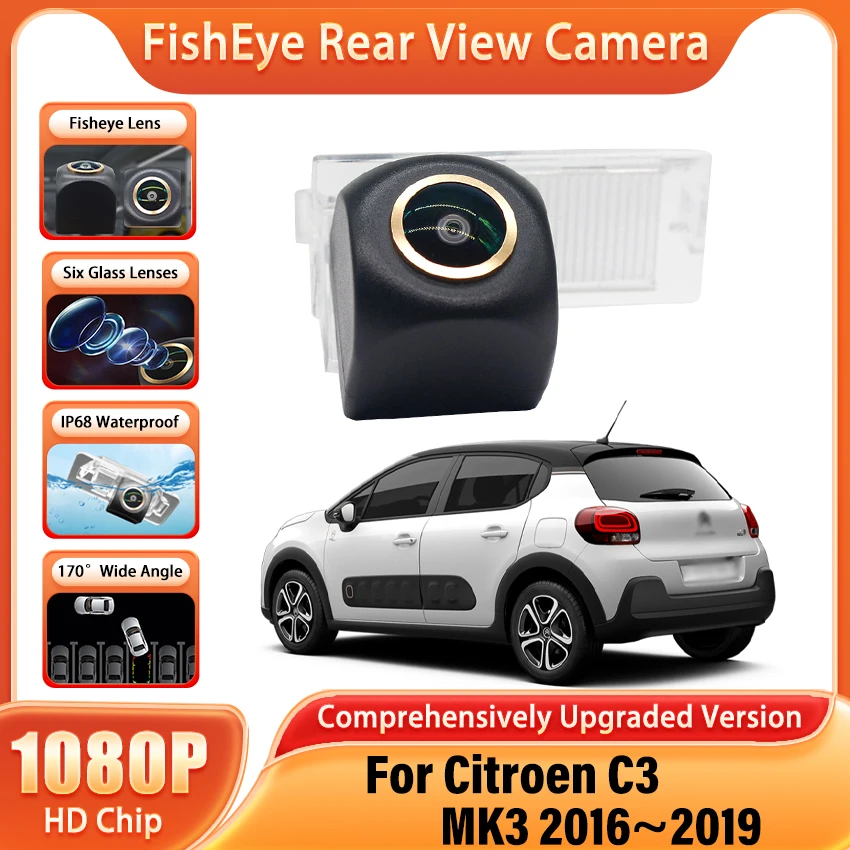 

Камера заднего вида для Citroen C3 MK3 2016 2017 2018 2019 CCD камера ночного видения резервная камера номерного знака камера заднего вида объектив «рыбий глаз»