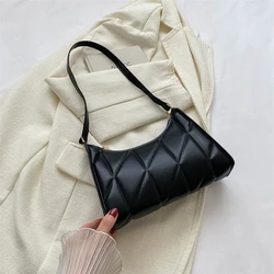 Bolso de hombro de cuero PU para mujer, cartera Retro de Color sólido, informal, a la moda, 2024