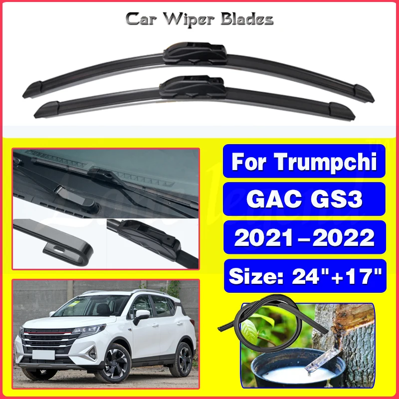 Windshield Windscreen Wiper Blades For Trumpchi GAC GS3 2021 2022 Front Window Wiper Brushes Cutter Car Goods Accessories 24\