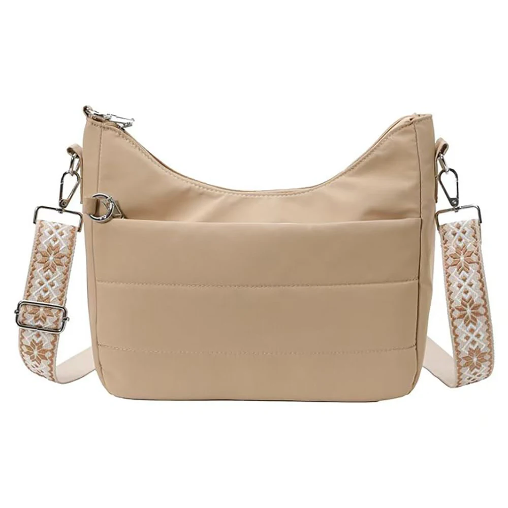 Lightweight Travel Sling Bag for Women Anti Theft Hidden Pocket Hobo Purse Wide Strap Crossbody Shoulder Bag Everyday Use
