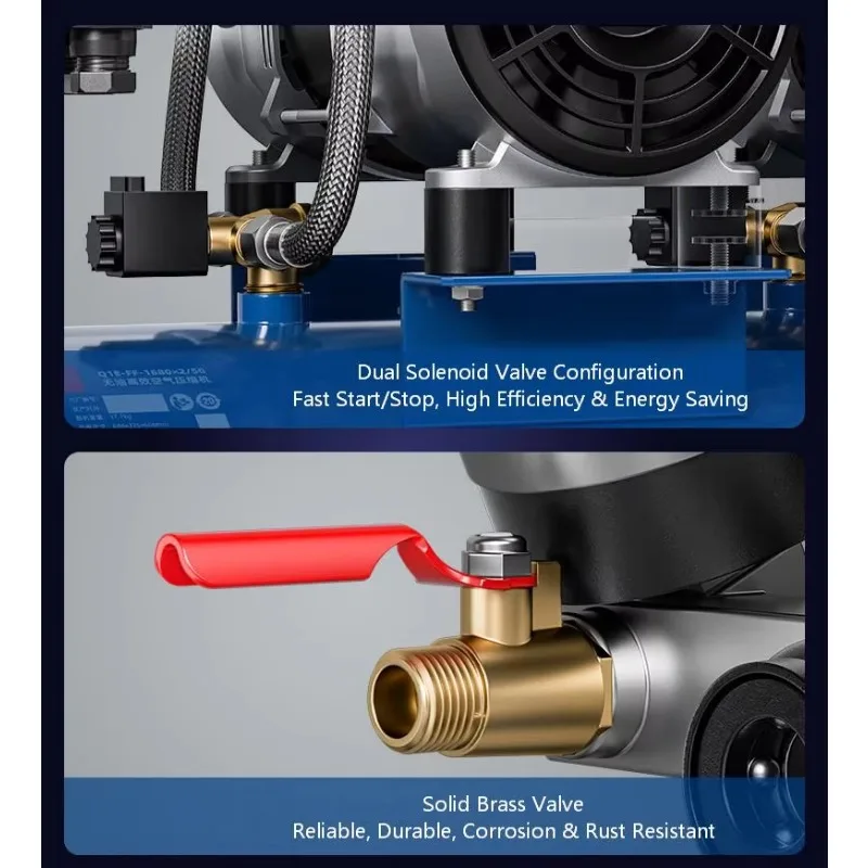 Dongcheng High-Quality Oil-Free Piston Air Compressor 30L Portable Air Pump for Woodwork Nailing Auto Repair