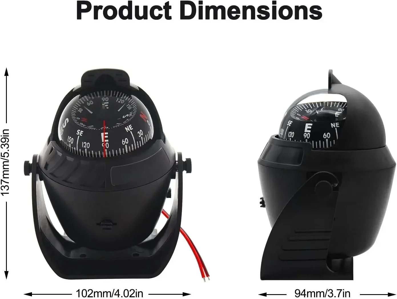 MuqiNush 1 قطعة قارب سيارة البوصلة البحرية الإلكترونية البحر مضيئة داش فلوش جبل لوحة القيادة ضوء التمحور في الهواء الطلق مغامرة #5