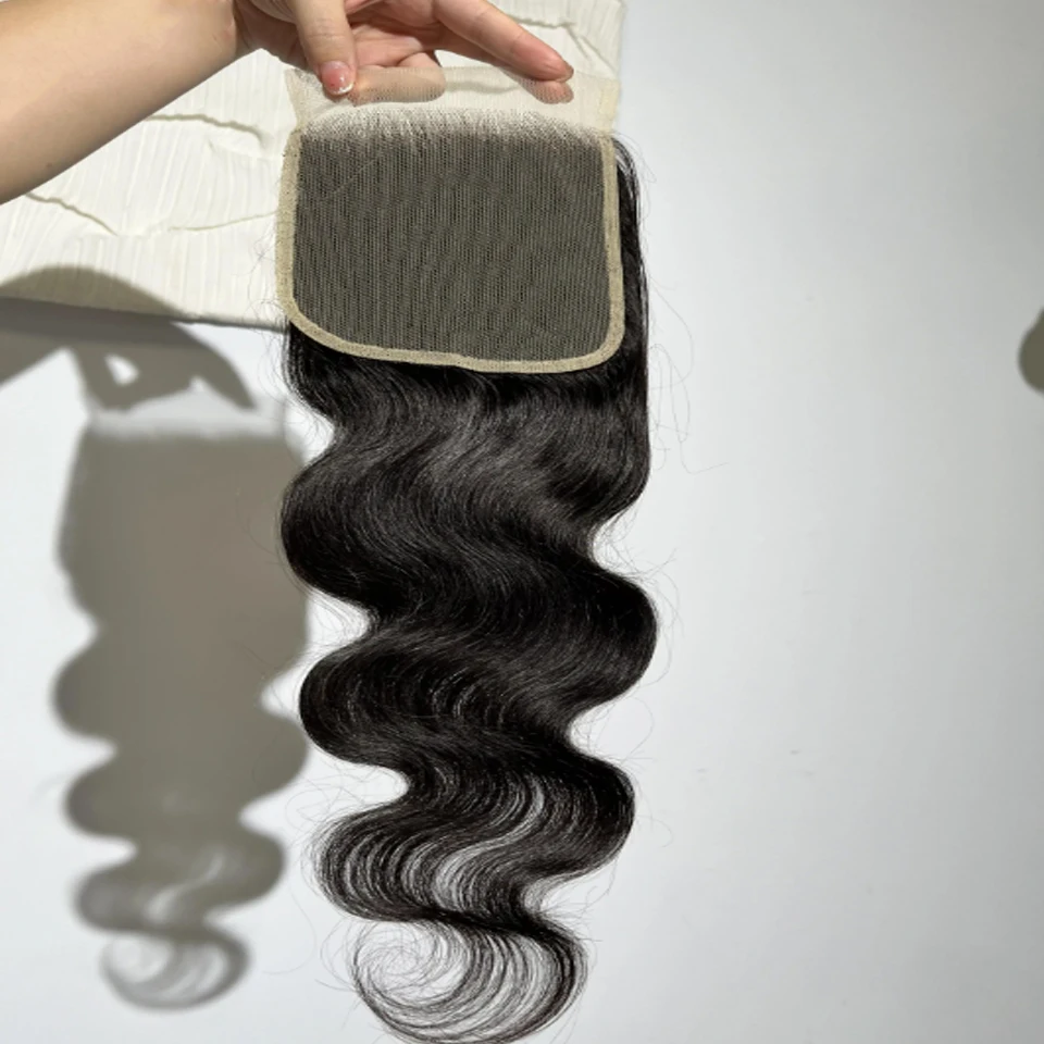 BINF Hair 4x4 Body Wave Lace Closure, nur vorgezupft, transparente Schweizer Spitze, Echthaar für schwarze Frauen, vollständig weich. – Detail 19