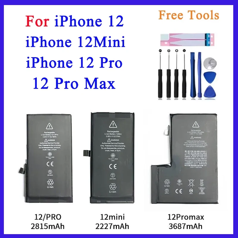 Hochwertiger Akku für Apple iPhone 12 12pro 12 Pro Max 12 Mini Ersatzakku + kostenlose Tools
