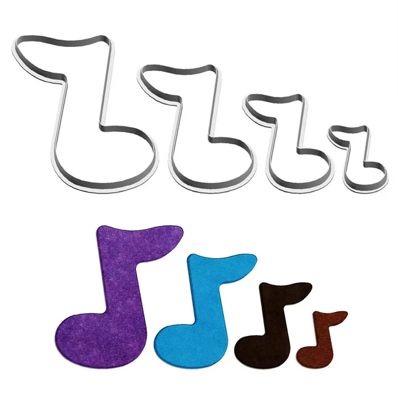 

Four Specification Cartoon Music Symbols Eighth Note,Plastic Mold,Cake Fondant Tools,Cookie and Sushi Fruits Cutters