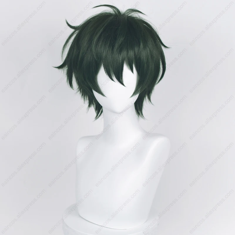 ES Mika Kagehira parrucca Cosplay 30cm parrucche corte verde scuro capelli sintetici resistenti al calore