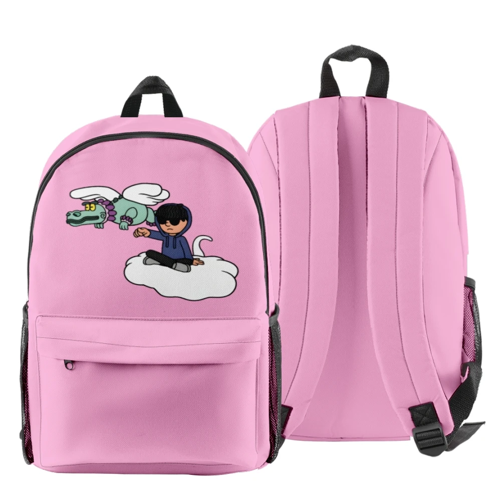 Tas punggung Streetwear Kasual Pria Wanita, ransel berpergian 3D Junior H Merch