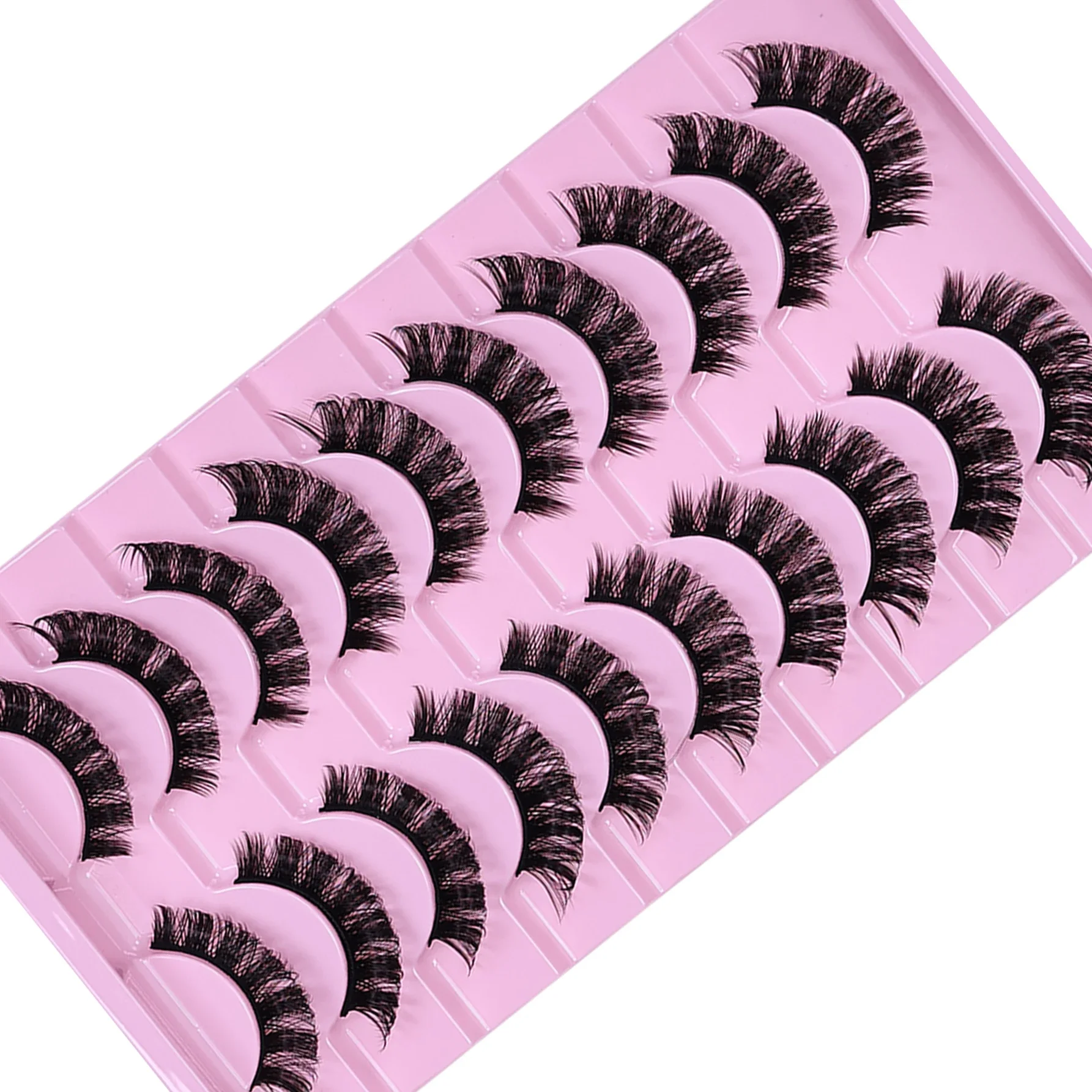 30쌍/50쌍 DD 컬 러시안 스트립 속눈썹 풍성한 볼륨 인조 속눈썹 DD 컬 드라마틱 메시 인조 밍크 메이크업 가짜 속눈썹