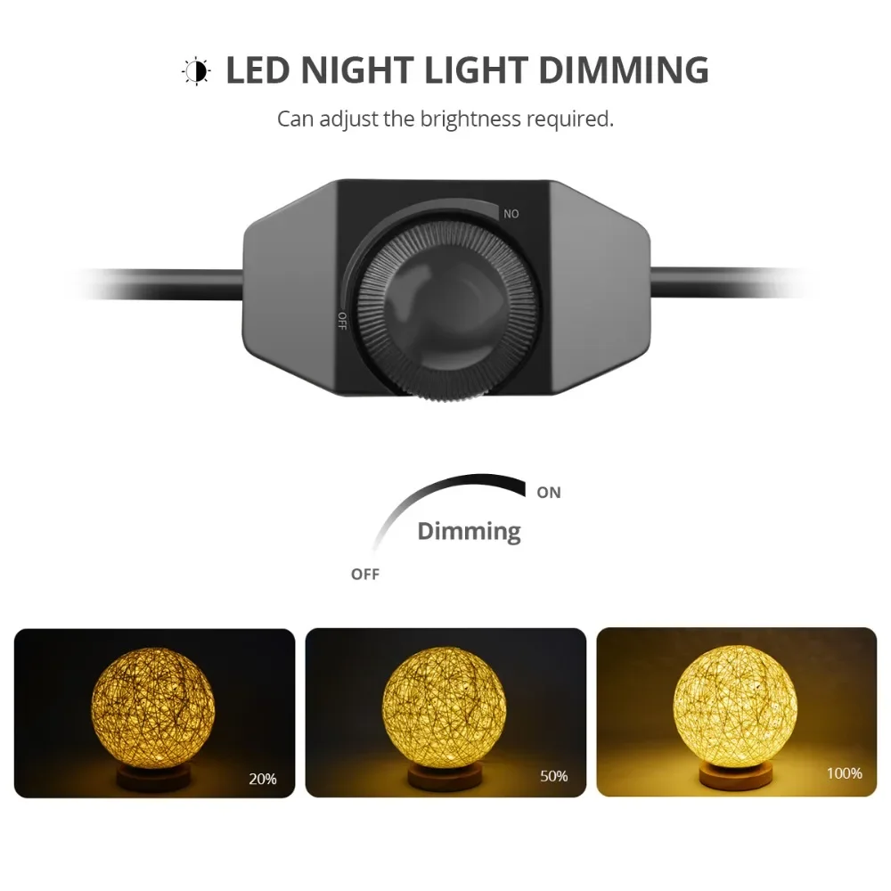 Lámpara de mesa LED de mimbre con enchufe europeo, luz regulable de mesita de noche, decoración de dormitorio, regalo creativo de cumpleaños para niños, 220V