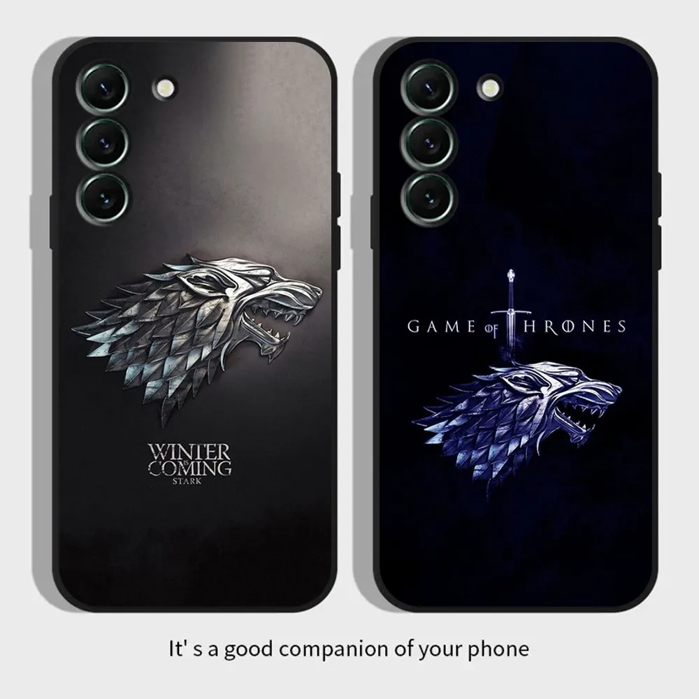 Winter Coming Stark Phone Case for SamsungS24,S23,S22,S21,S20 Ultra Pro S10,S30Plus,20 Ultra Black Cover