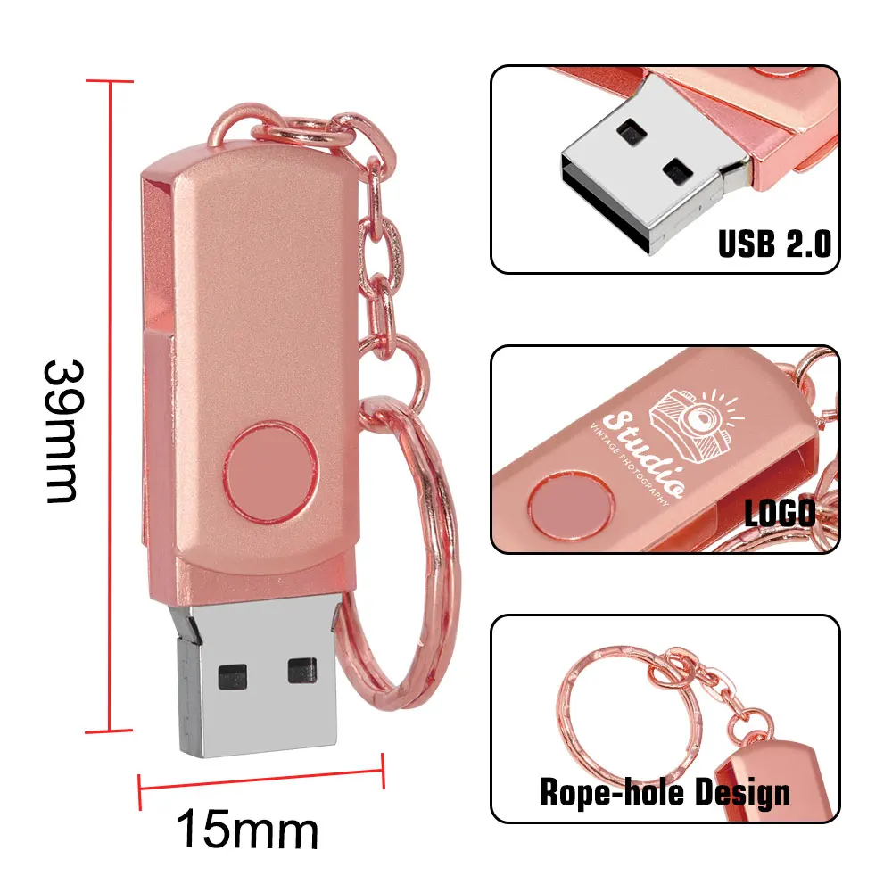 100PCS/LOT 4GB 8GB USB 2.0 Flash Drive Metal Real Capacity 16GB 32GB Memory Stick High Speed Pen Drive Storage Pendrive For PC