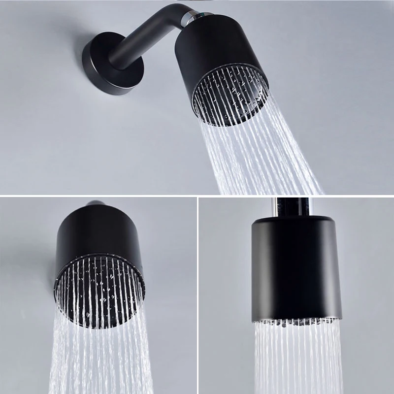 High Quality Shower Head Set Brass Single Function Rain Shower Top Water Saving Shower Head Brushed Gold Chrome Black