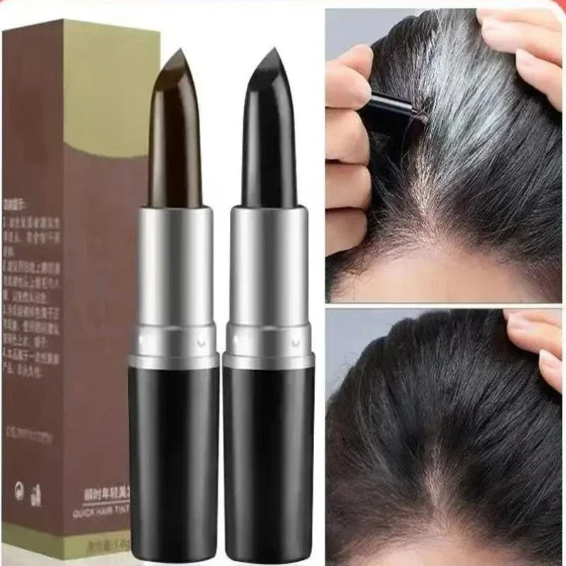 Black Brown One-Time Hair Dye Pen Instant Gray Root Coverage Hair Color Cream Stick Penicl Fast Temporary Cover Up White Hair