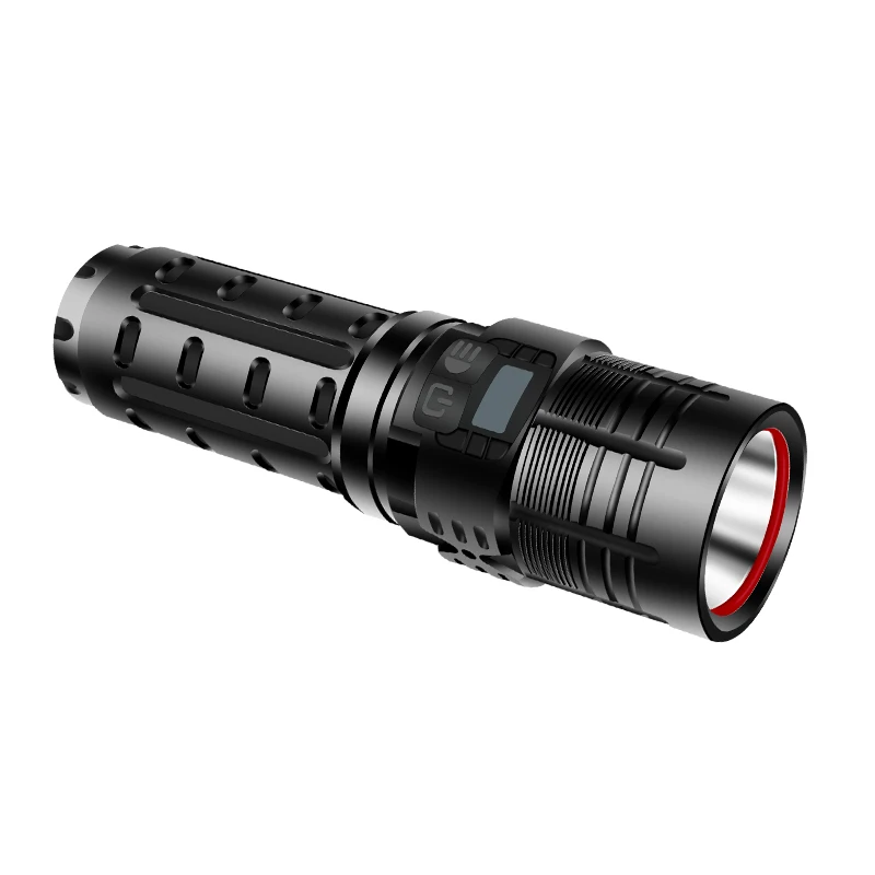 Ostre światło moda Latarka czarny przenośna Latarka Usb Camping polowanie Latarka Led Latarka Led Mocna