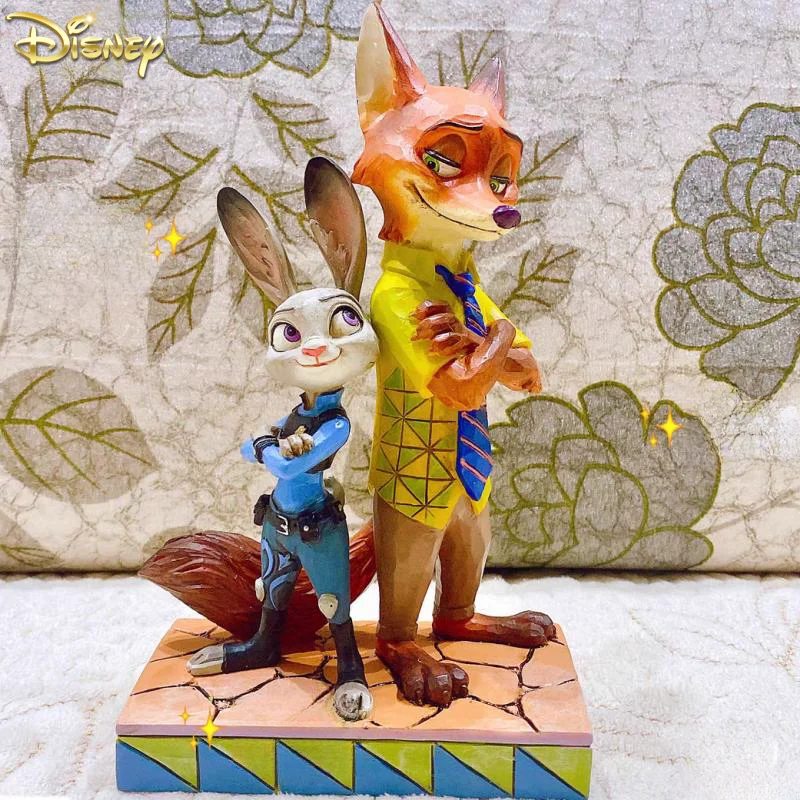 Disney Cartoon Zootopia Nick Judy Statues Model Toys 19cm Ornaments Collectible Figures Doll Birthday Gifts For Toys