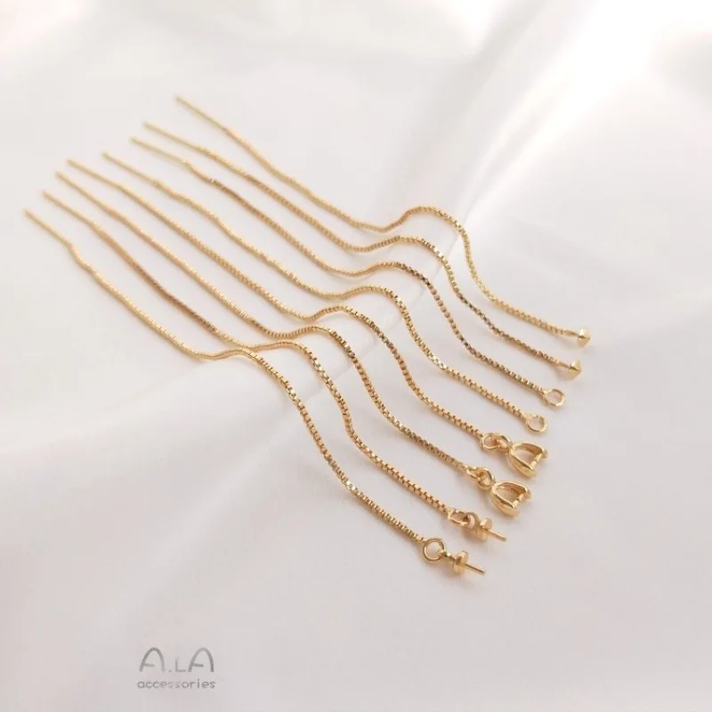 14K Gold Color Earphones Handmade DIY Stud Earrings Fringed Earrings Jewelry Materials Ear Chains Making Accessories